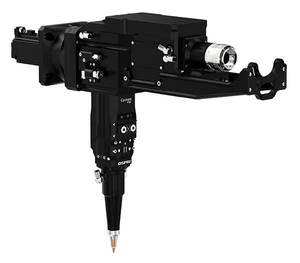 Волоконно-лазерная режущая головка для резки под углом (с автофокусировкой, одноподвесная система, прямой угол), 15 кВт