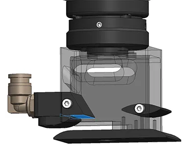 Воздушная завеса с защитой от разбрызгивания материалов
