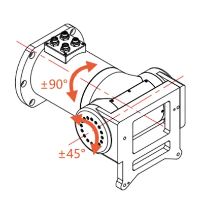 Поворотная ось лазерной режущей головки для резки под углом